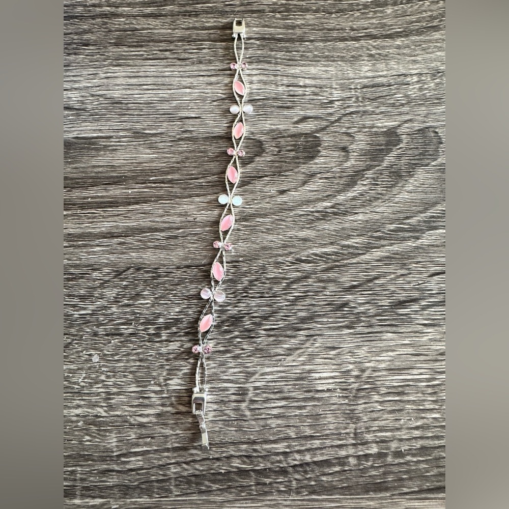 Elegant Pink and Silver Bracelet
